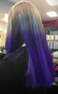 Purple & Turquoise Ombre hair color by Dorothy